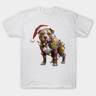 Christmas American Staffordshire Terrier T-Shirt